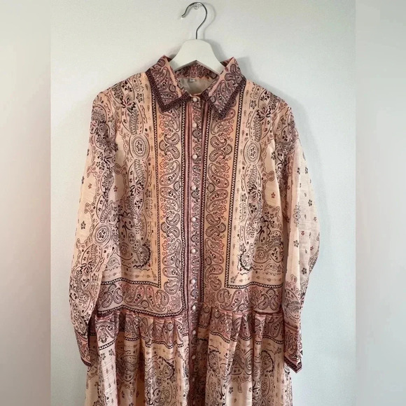 Maxi printed bohemian lightweight dress casual drop waist floral rope belt L - Picture 10 of 16